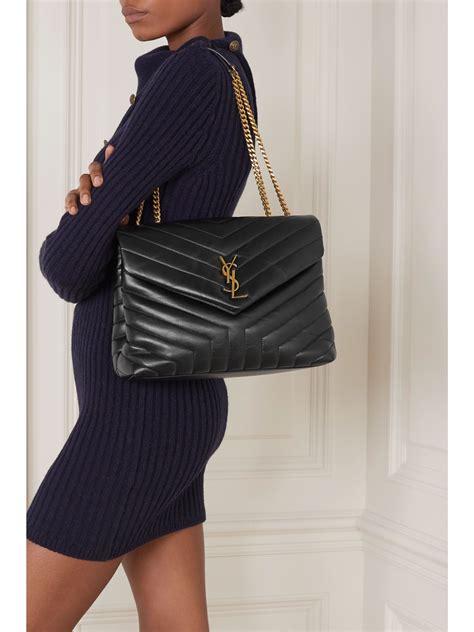 bolsa ysl lou lou|SAINT LAURENT Loulou medium quilted leather shoulder bag.